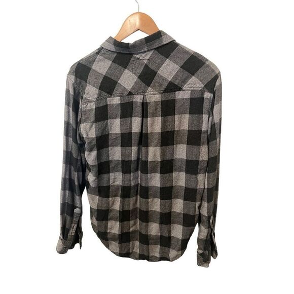 Rails‎ Gray and Black Plaid Flannel Button Down Long Sleeve Top - Picture 2 of 4